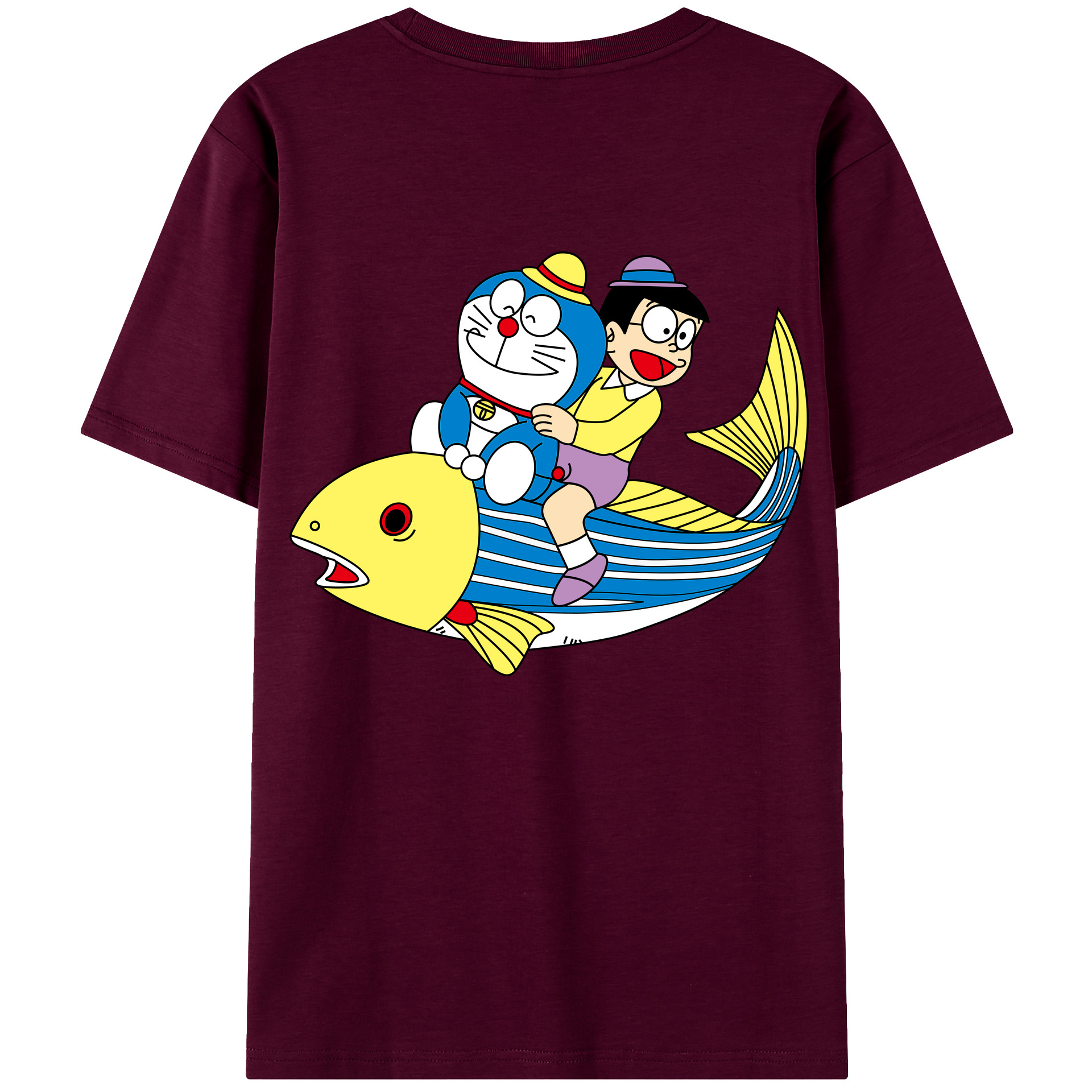 （画像用） ドラえもん 野比 のび太 Doraemon Nobita Nobi レディース半袖Tシャツ(バックプリント)